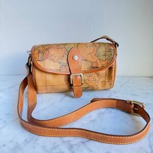 Alviero Martini 1ª Classe Vintage Map Print Crossbody Bag – Made in Italy